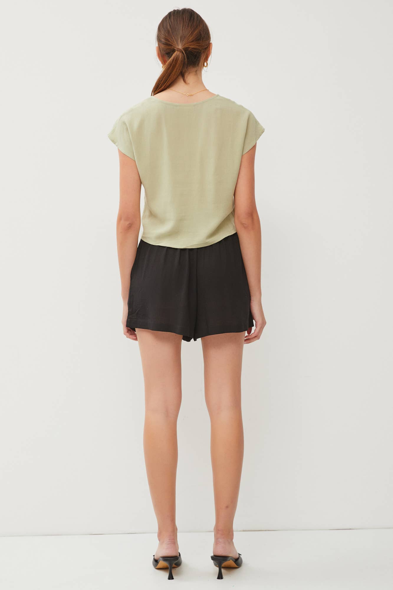 Be Cool - Wholesale Blouse - Women's - V-NECKLINE CAP SLEEVE TIE FRONT BLOUSE11