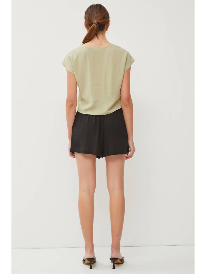 Be Cool - Wholesale Blouse - Women's - V-NECKLINE CAP SLEEVE TIE FRONT BLOUSE11