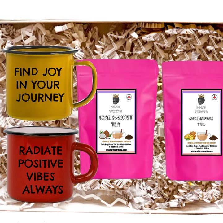 Kit de autocuidado: 2 mini tazas positivas y juego de té - encuentra la alegría para venta al por mayor de Maqoba