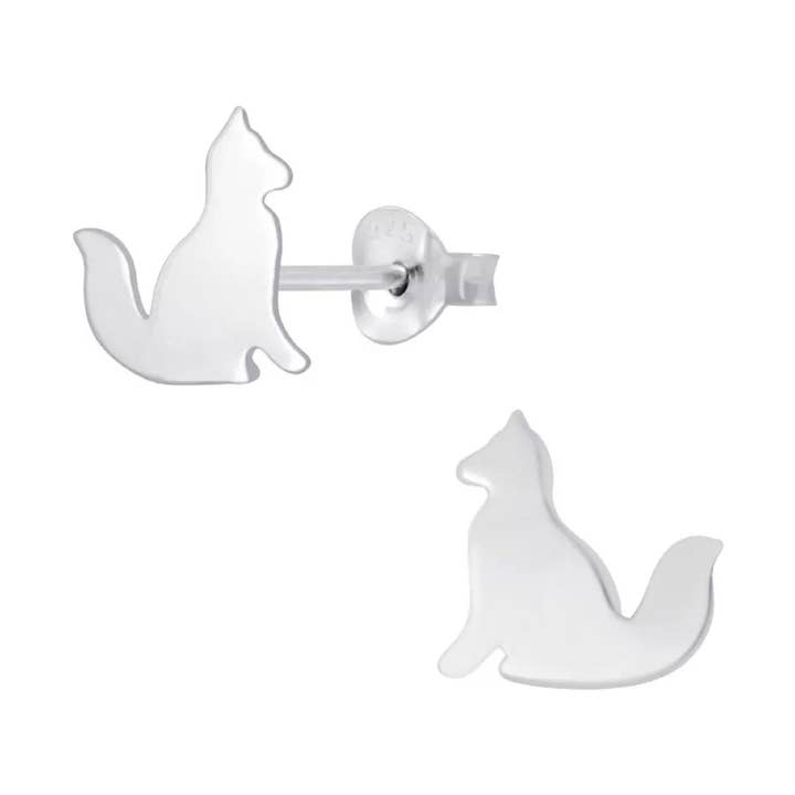 Brincos Infantil Raposa Raposa Brilhante 8mm Feito de Prata de Lei 925 por atacado de LIV & LENN