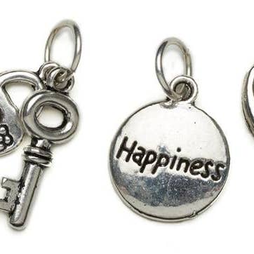 Happiness Silver Trio Charm Set for wholesale by Lizzy James