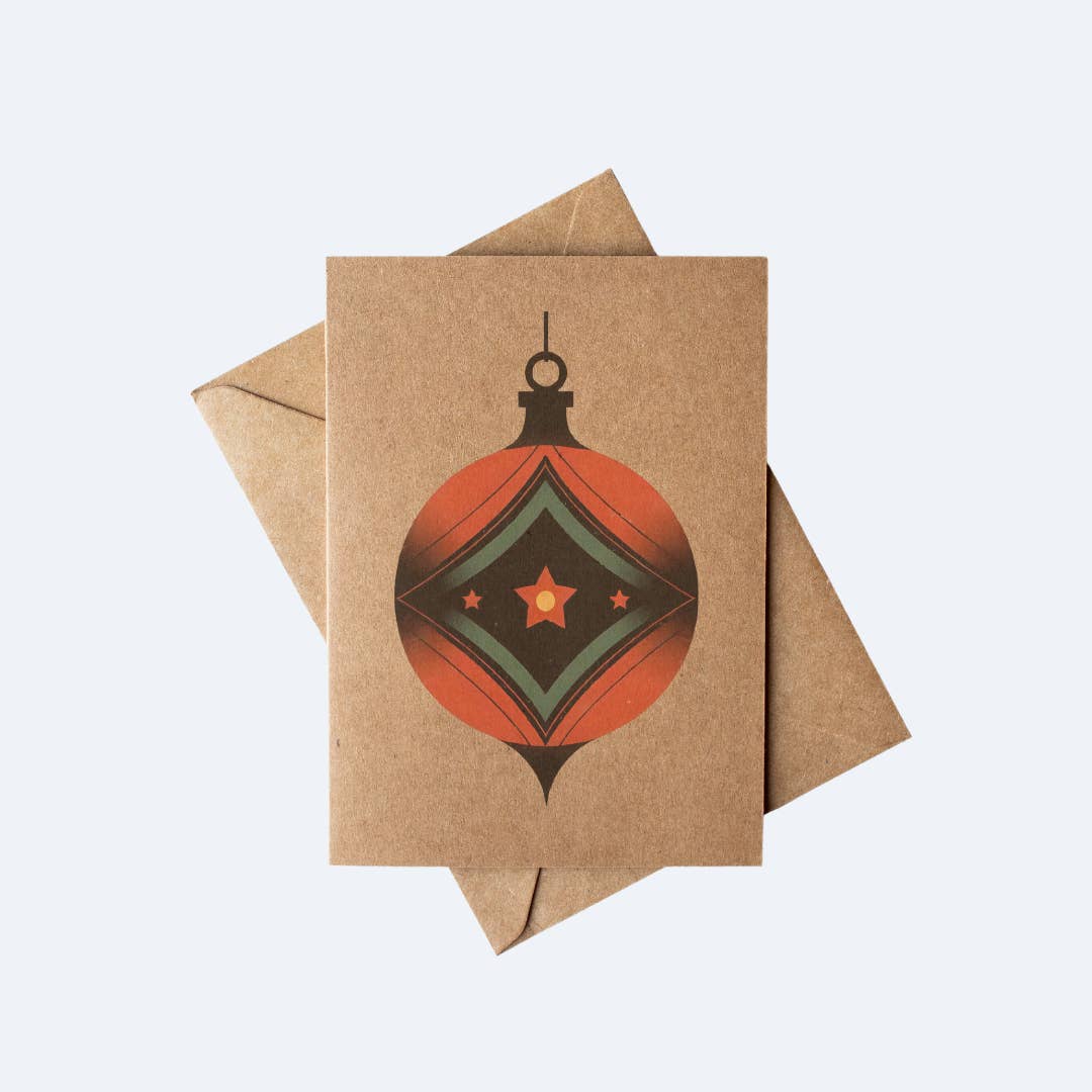 Cryptic Paper Co. – wholesale Julkort – Svart, röd och grön prydnadskort kraftpapper