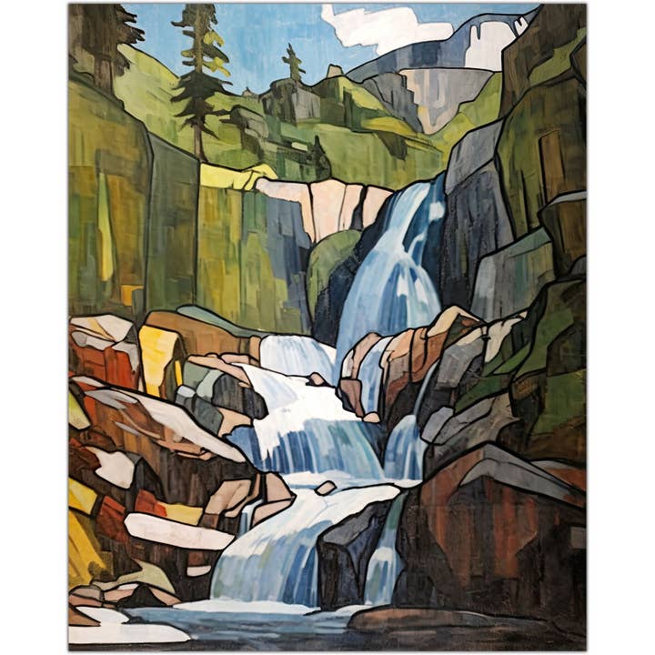 Impression artistique sur Alberta Falls pour la vente par Waterknot