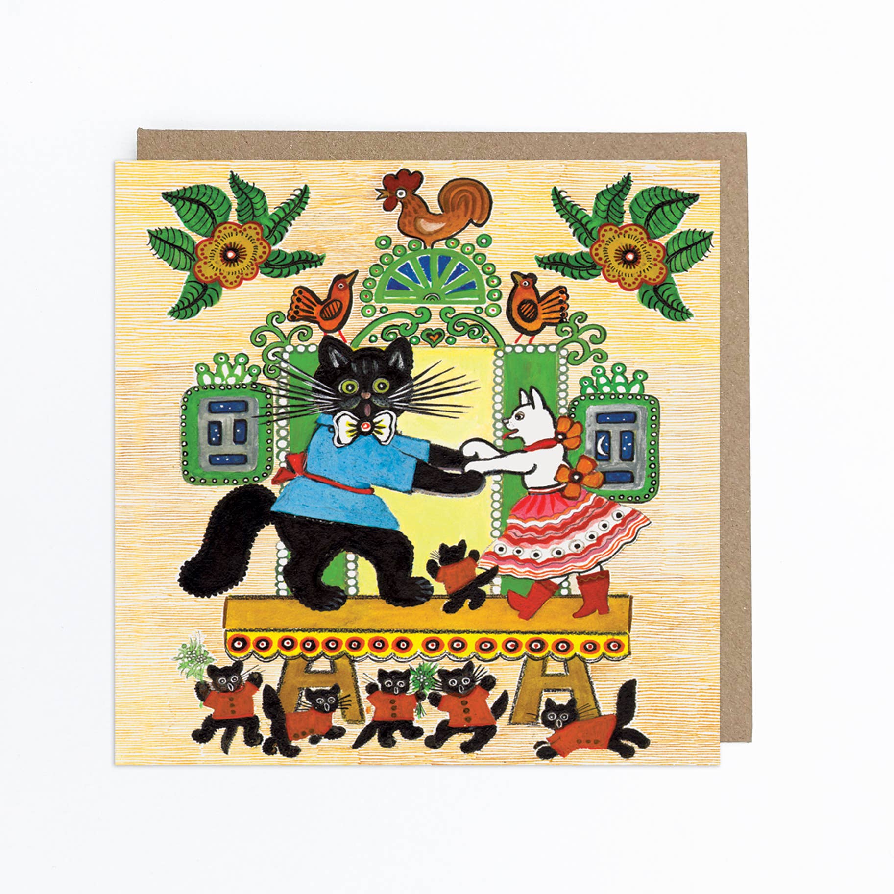 Kapelki Art - Wholesale Everyday Greeting Card - Dancing Cats Greeting Card1