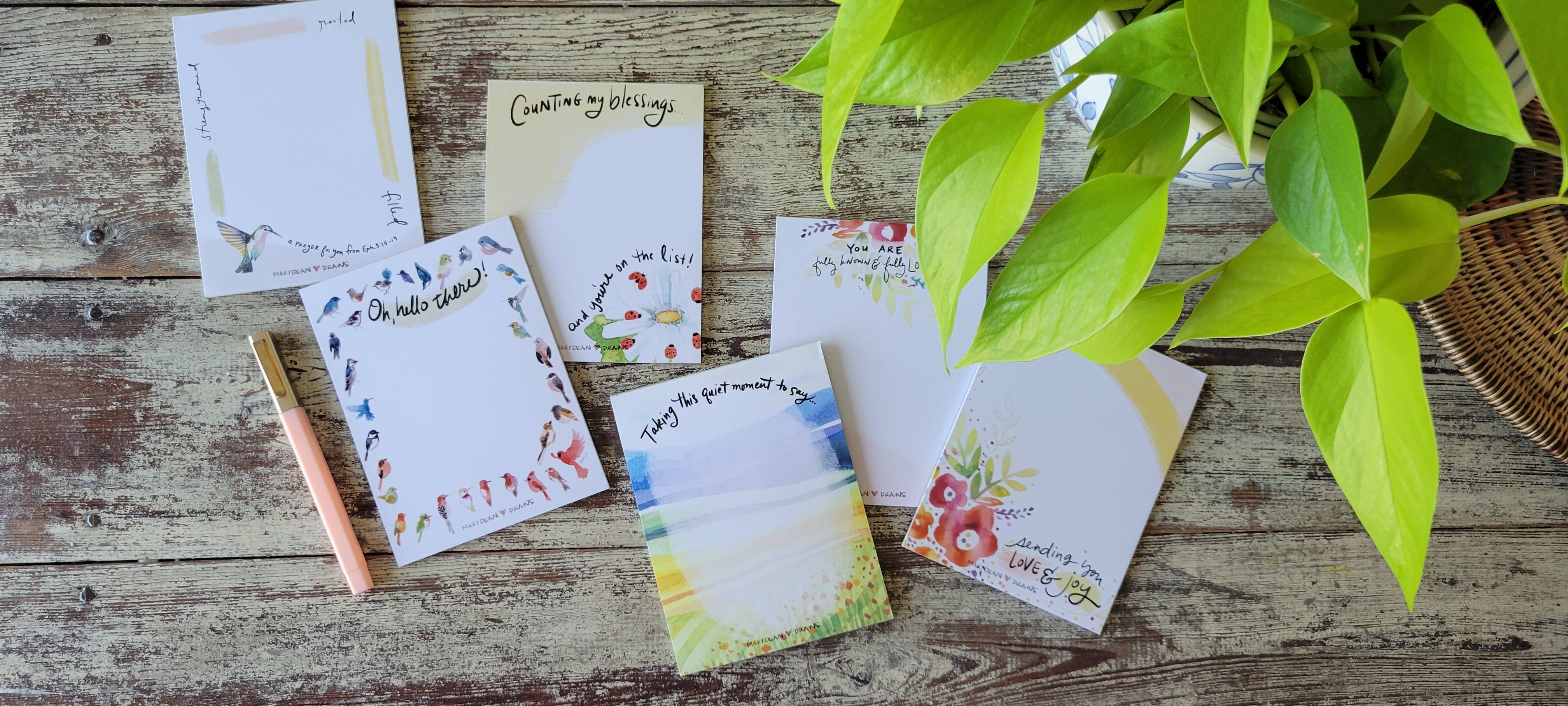 Marydean Draws – Großhandel Notizblöcke – Ermutigender Notizblock „Ich zähle meinen Segen“2