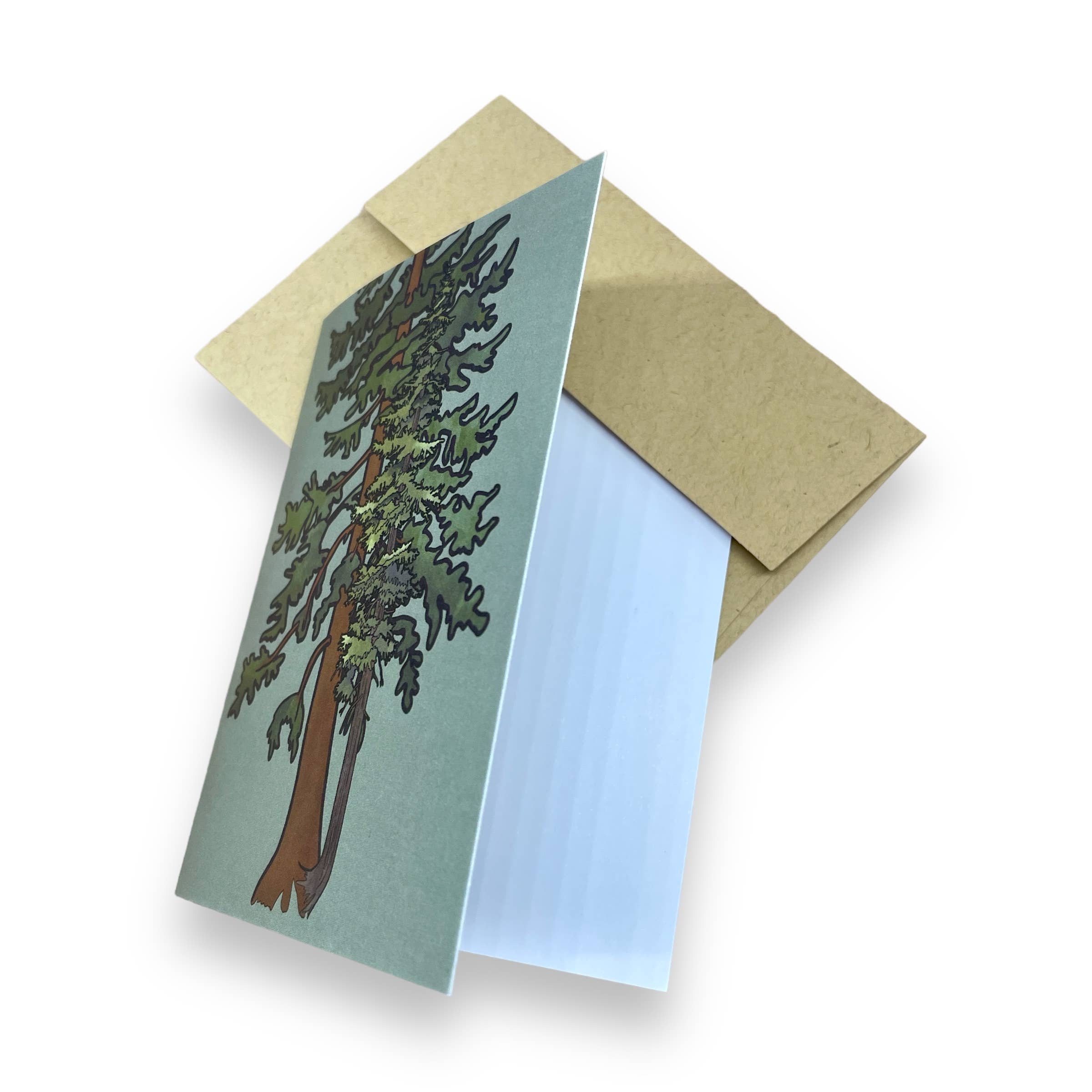 Sweet Pea Cole - Wholesale Stationery/Notecard Set - Two Trees (Douglas Fir + Hemlock Tree-Friends) Note Card1