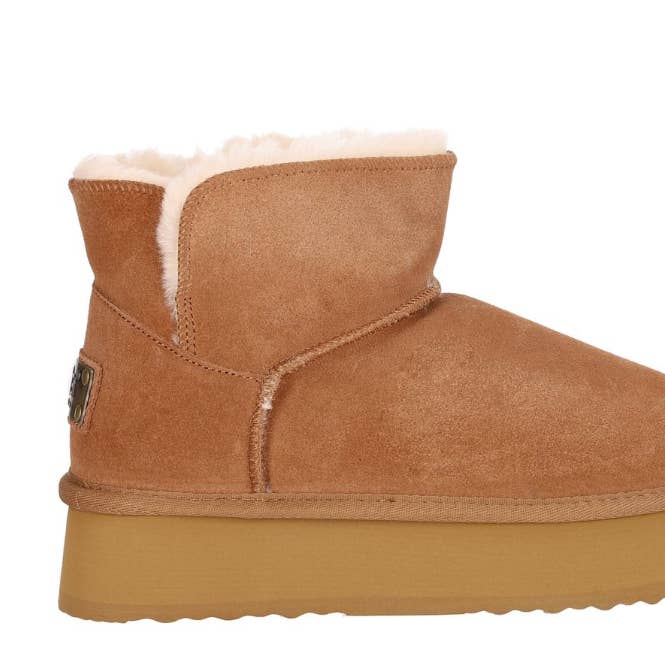 OB59031 Camel OOG Damen Leder Boots mit Teddyfell EU for wholesale by OOG