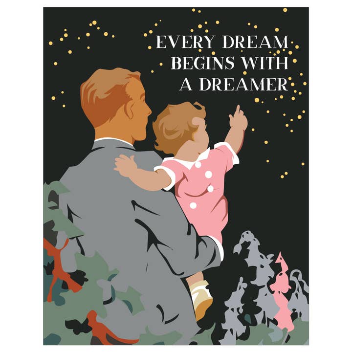 Carte de vœux Chaque rêve commence avec un rêveur de 12,7 x 17,8 cm pour la vente par Fridgedoor