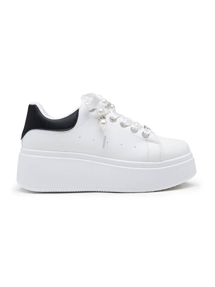 LADY GLORY – wholesale Vardagssneakers - Dam – Pärlade platå-sneakers