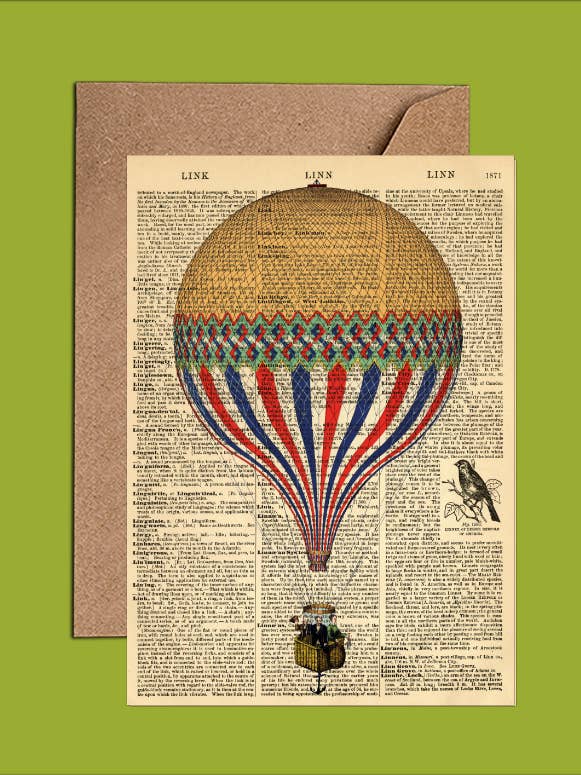 Hot Air Balloon Dictionary Art Card - WAC21508 for wholesale by We Act Company