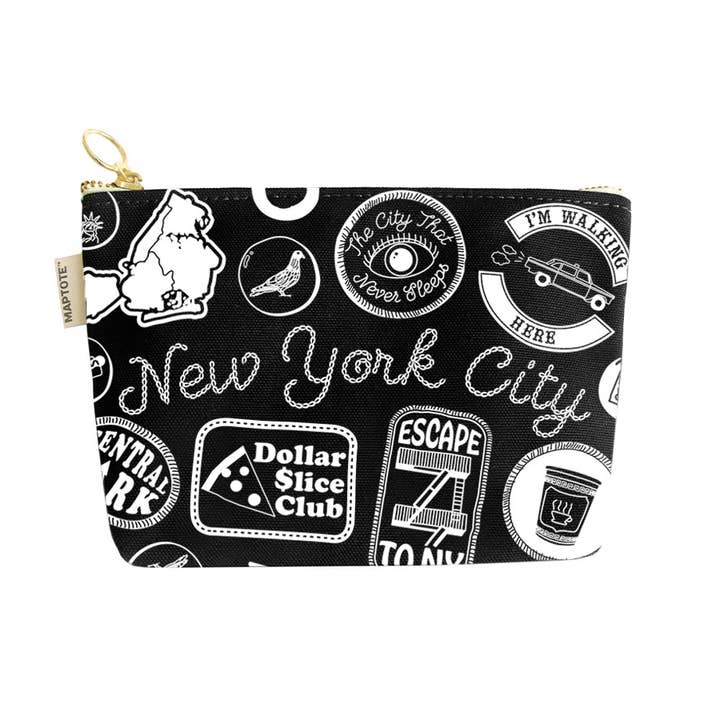 Maptote - Wholesale Pouch - Women's - New York City Pins & Patches Zipped Pouch