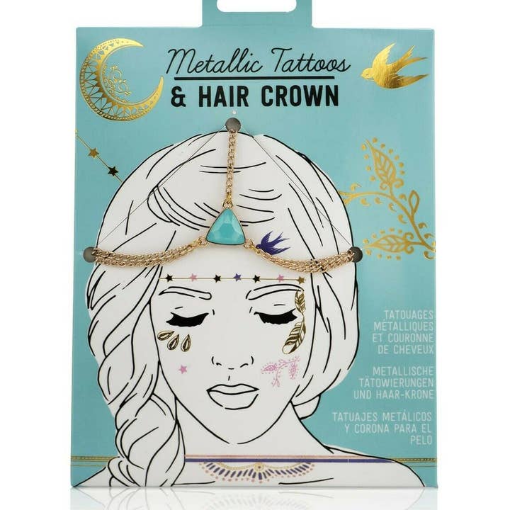 Festival de Tatuajes Metálicos NPW & Corona de Cabello Lista para el Festival para venta al por mayor de Beauty Goddess