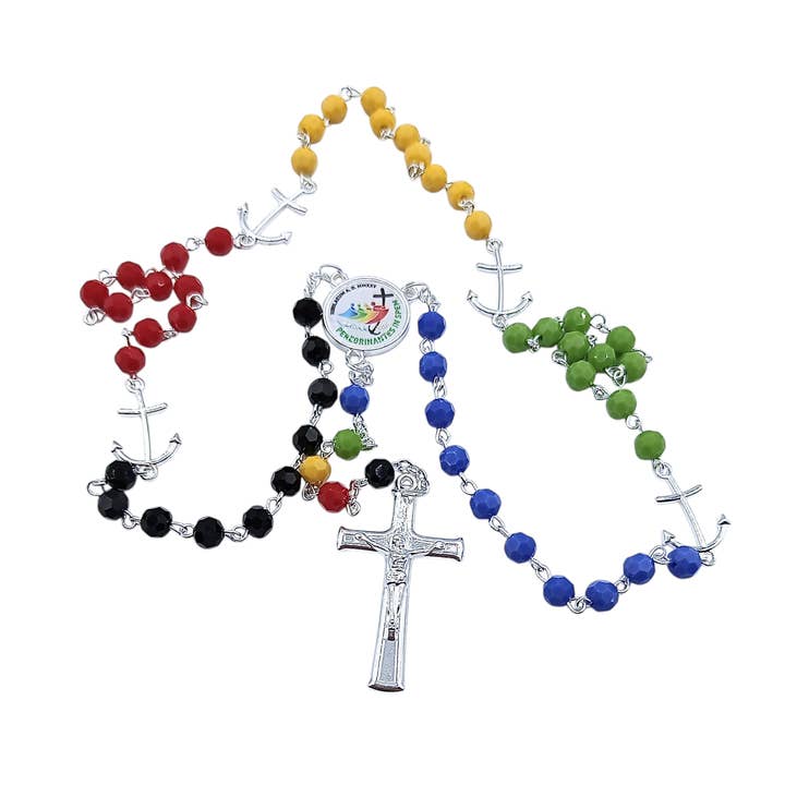 Costa Articoli Religiosi - Wholesale Prayer Beads Necklace - 2025 Jubilee Rosary in frosted crystal with box2