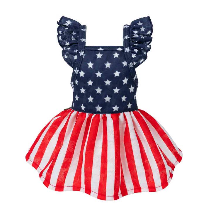 Patriotic Stars and Stripes Dog Dress for wholesale by Fitwarm