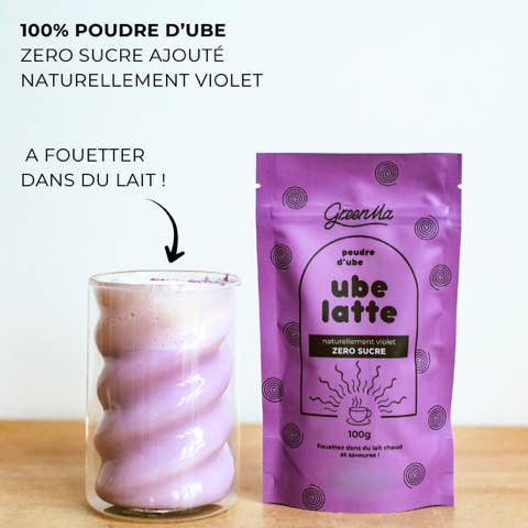 GreenMa – Engroshandel Pulver til sunhedsdrik – UBE LATTE (uden sukker) - 100G