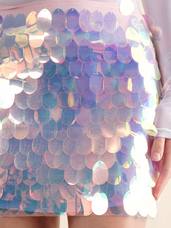 32927S - Iridescent Disc Sequin Mini Skirt for wholesale on Faire0