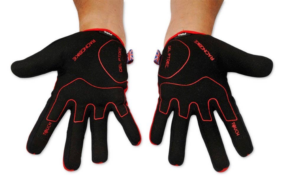Kratos - Wholesale Gloves - Unisex - Mountain Biking Gloves | Full Finger Padded Cycling Gloves - RED13