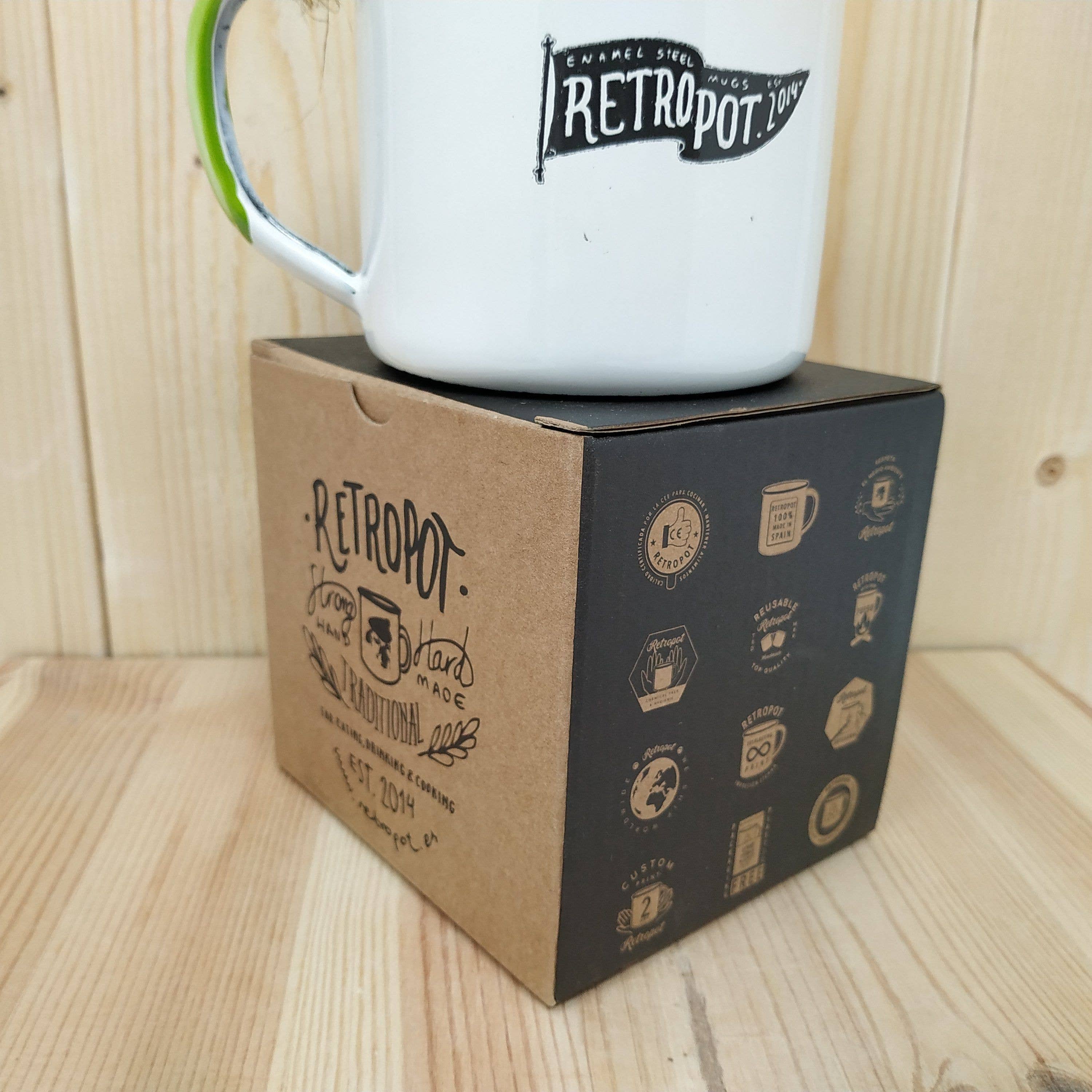 RETROPOT - Vente Tasse à café - Mug en acier émaillé RETROPOT design « Urban Green Life »3