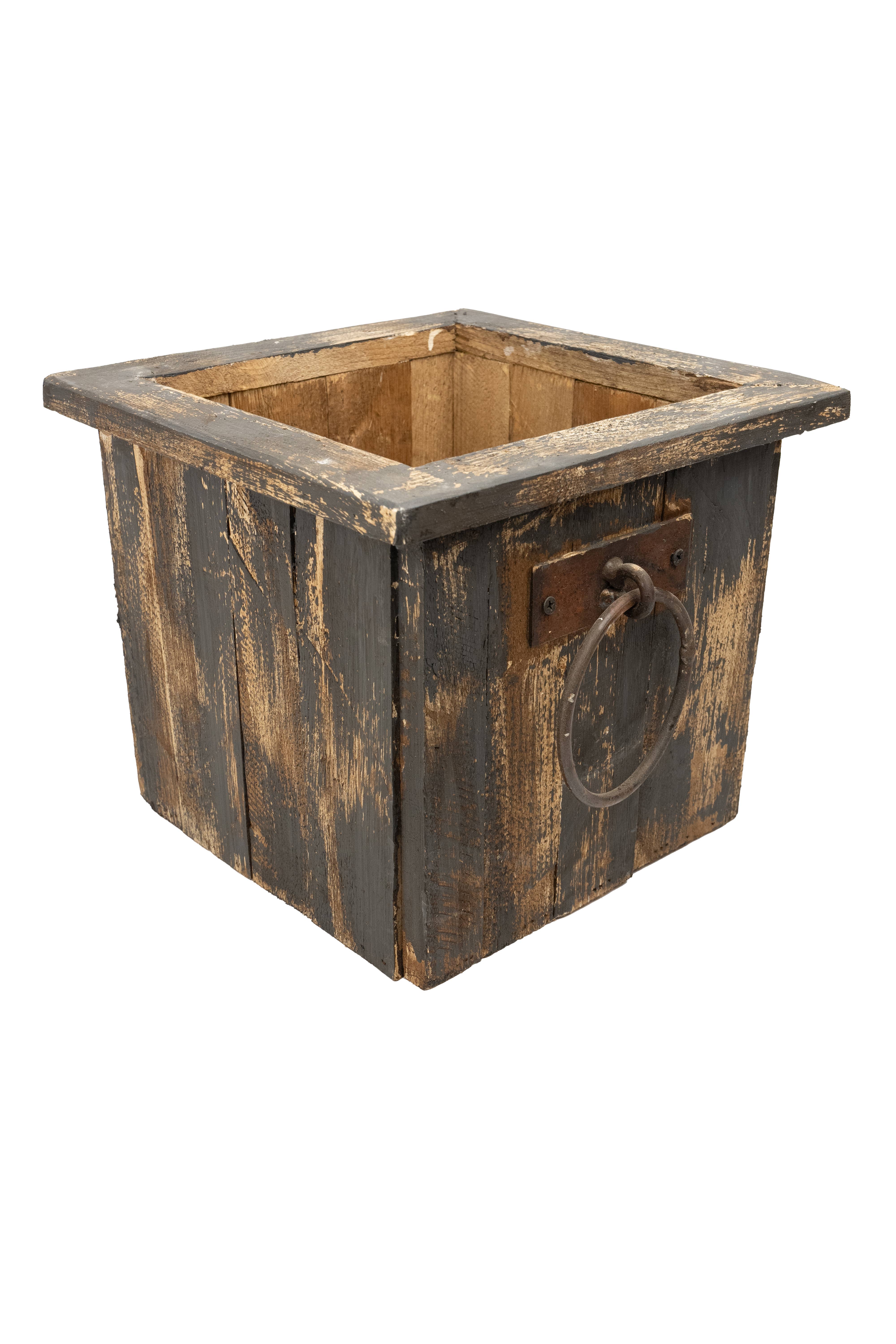 My Amigos Imports - Wholesale Planter Box - Gardner Rustic Wooden Square-Planter-11x11x10H-Garden Decor4