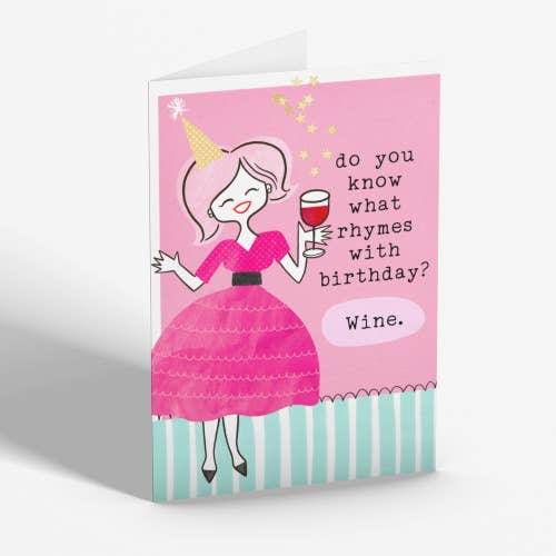 What Rhymes With Birthday Card for wholesale by Disrupted Industries