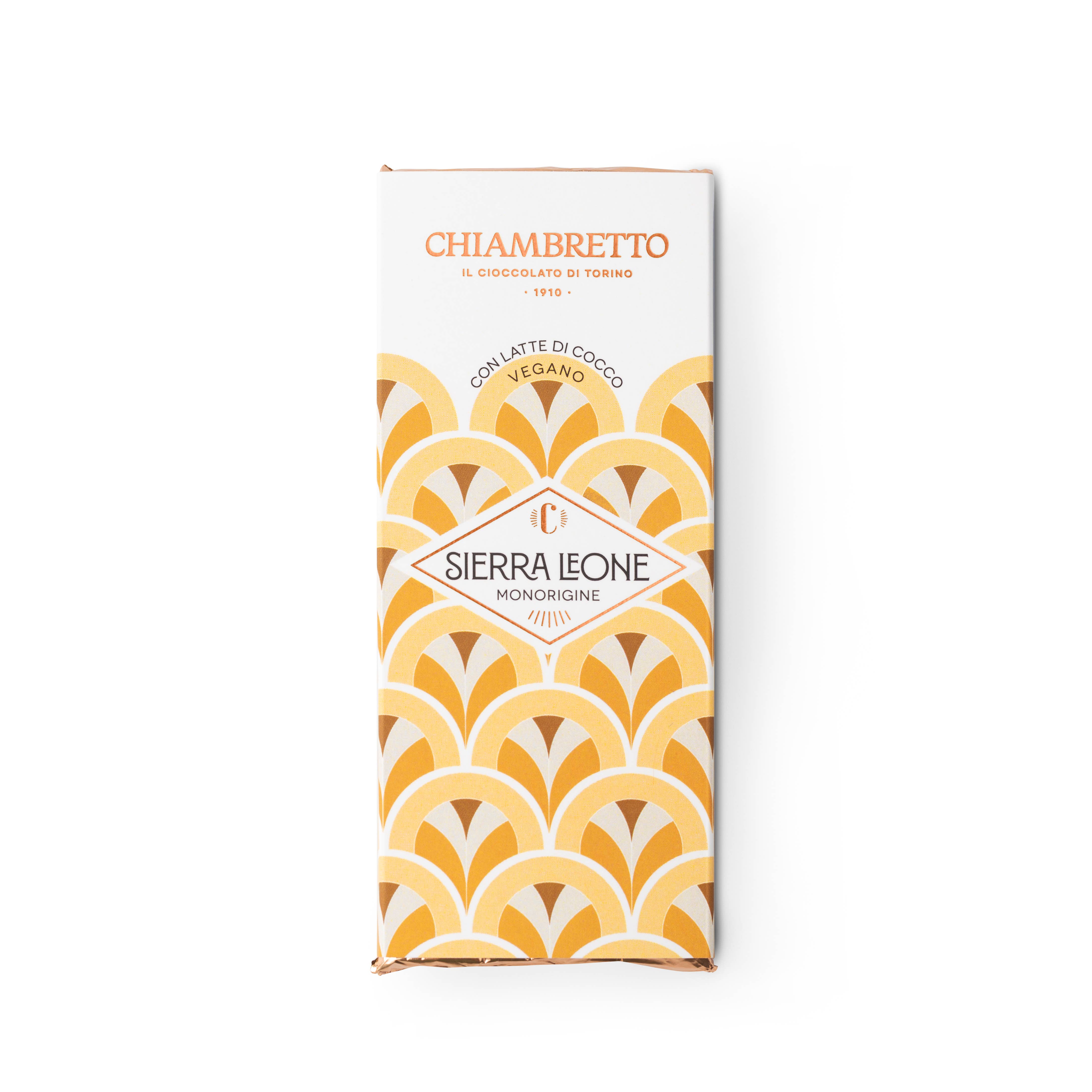 CIOCCOLATO CHIAMBRETTO 1910 - IL CIOCCOLATO DI TORINO - Wholesale Chocoladereep - Sierra Leone met kokosmelk