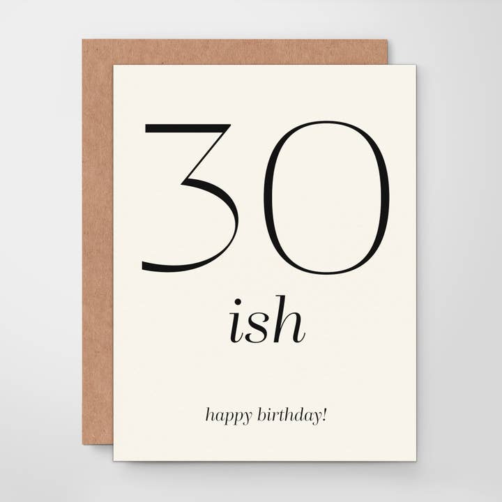 Carte d'anniversaire humoristique pour la trentaine – Minimaliste et moderne pour la vente par Assar