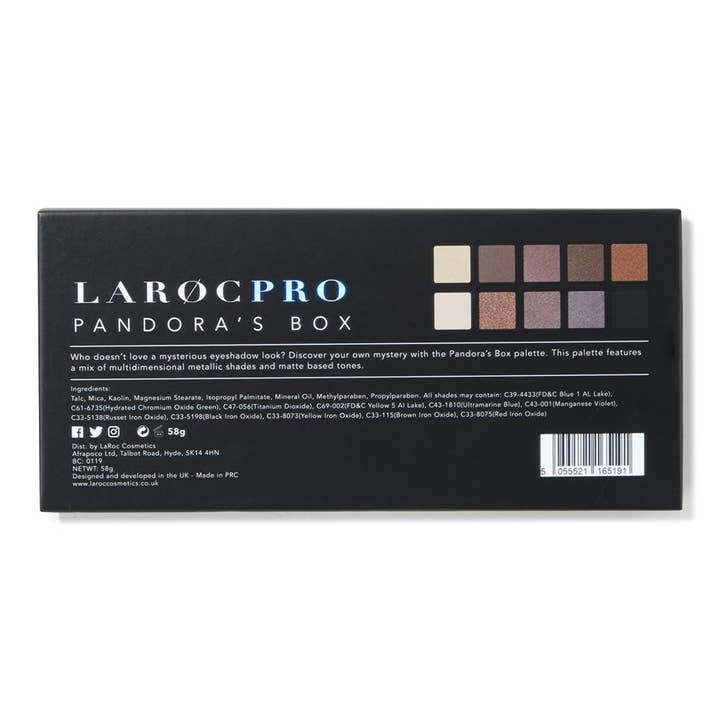 LaRoc Cosmetics - Vendita all'ingrosso Palette di ombretti - Palette di ombretti metallizzati - Il vaso di Pandora LaROC Pro