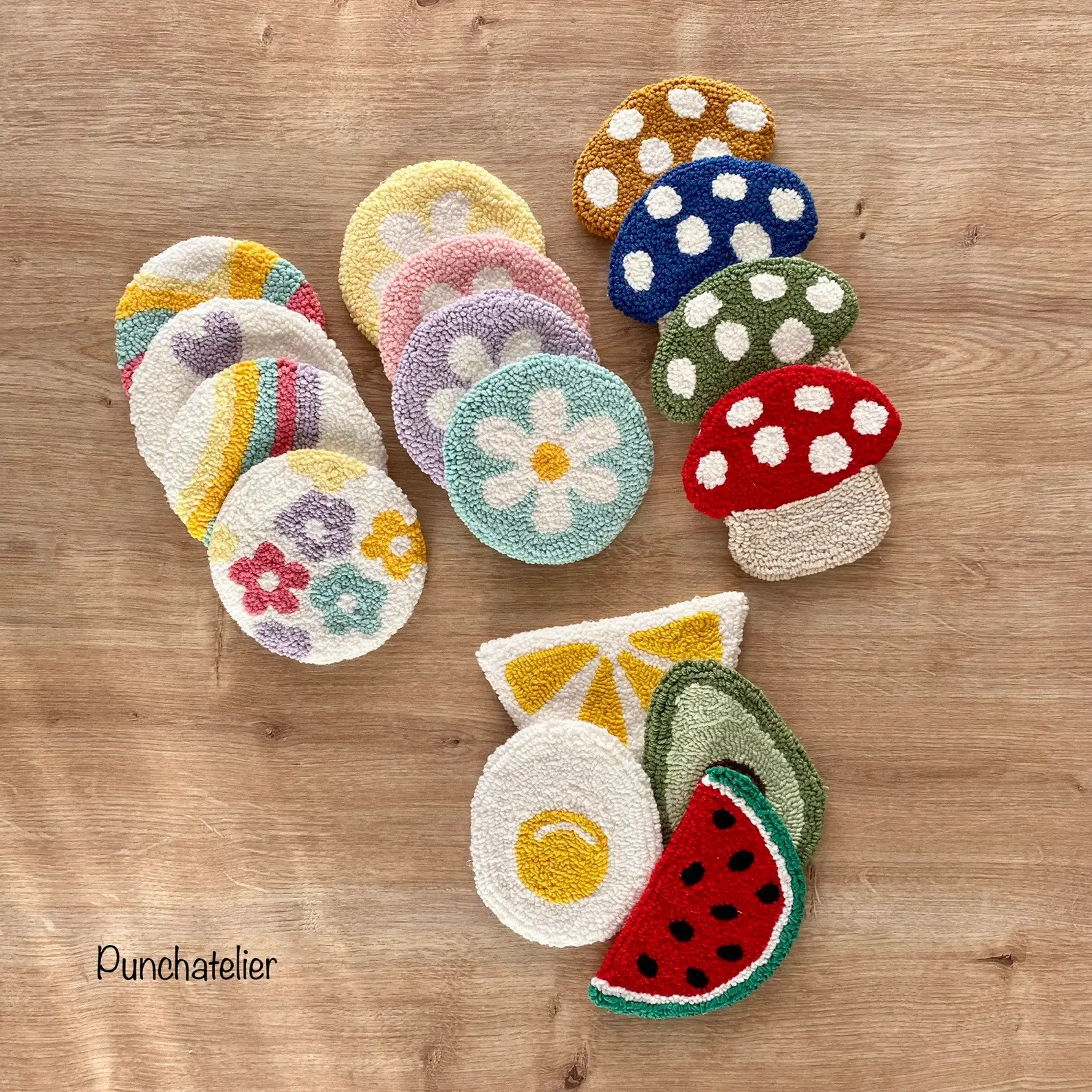 PunchAtelier - Wholesale Embroidery/Cross Stitch Supplies - Dıy Punch Needle Coaster Kit 4 pcs8