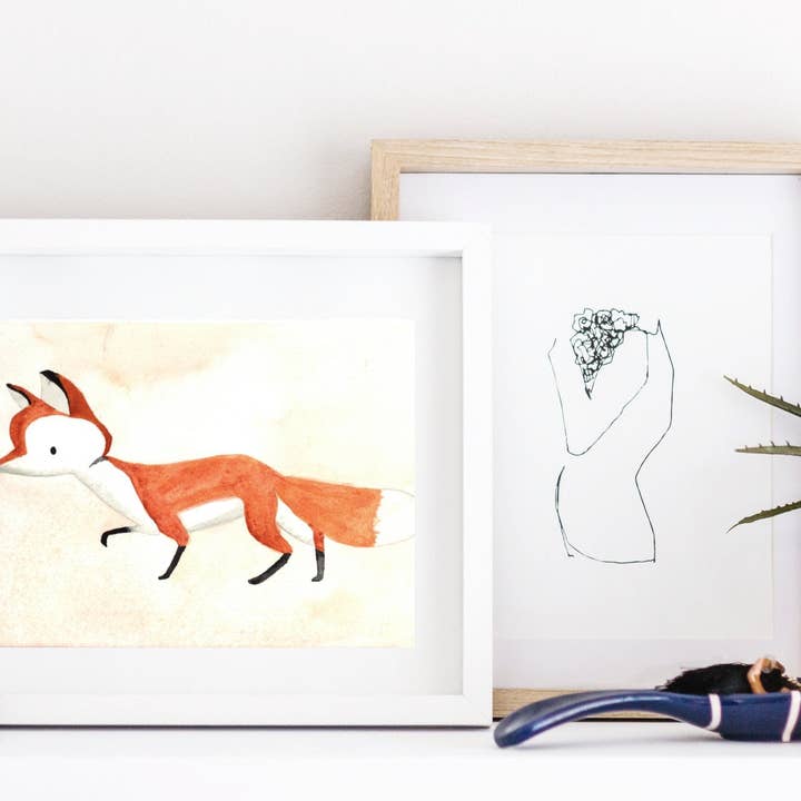 Charming Fox Print for wholesale by Wild Juniper Art Studio