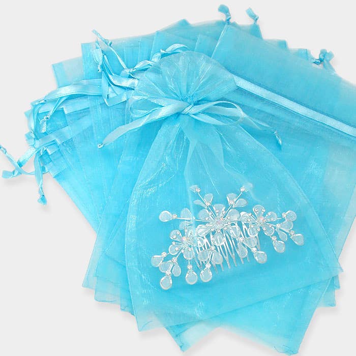 Sensibling Corp. - Wholesale Gift Bag - 12PCS - 6.75 X 9.5 Ribbon Organza Gift Bags
2