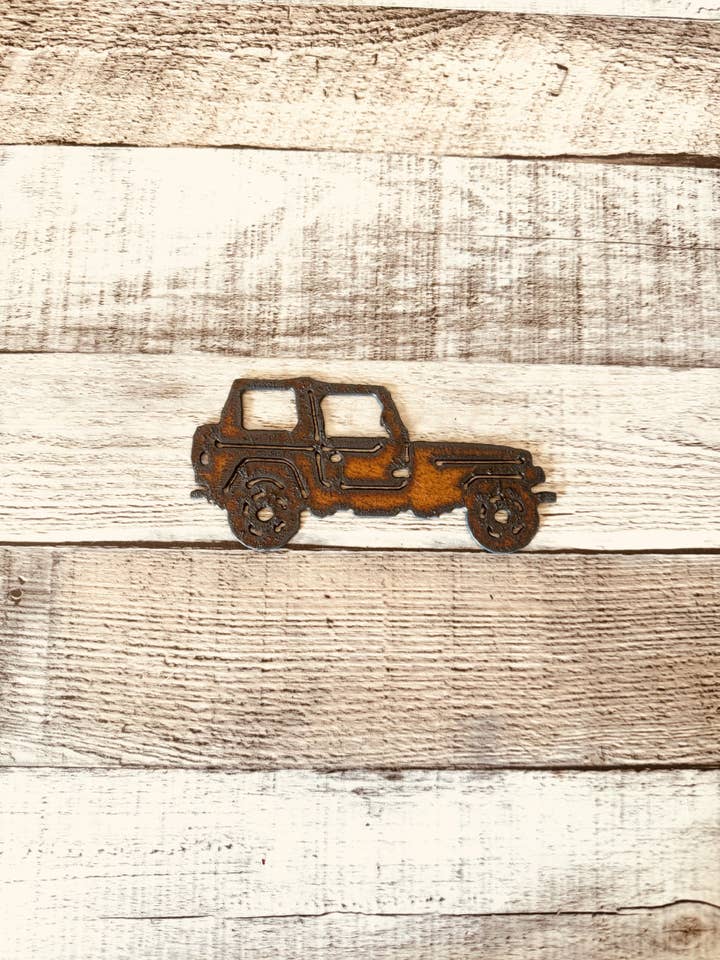 Jeep Magnet en métal rustique, cadeau pour les amoureux de Jeep, fabriqué aux États-Unis pour la vente par Universal Ironworks USA