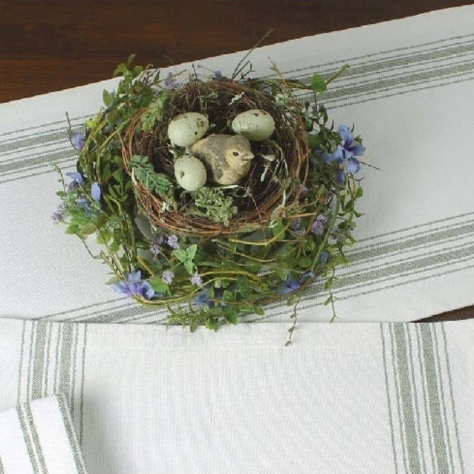 Home Collections by Raghu - Wholesale Table Runner - Grain Sack Sage Table Runner 14x45