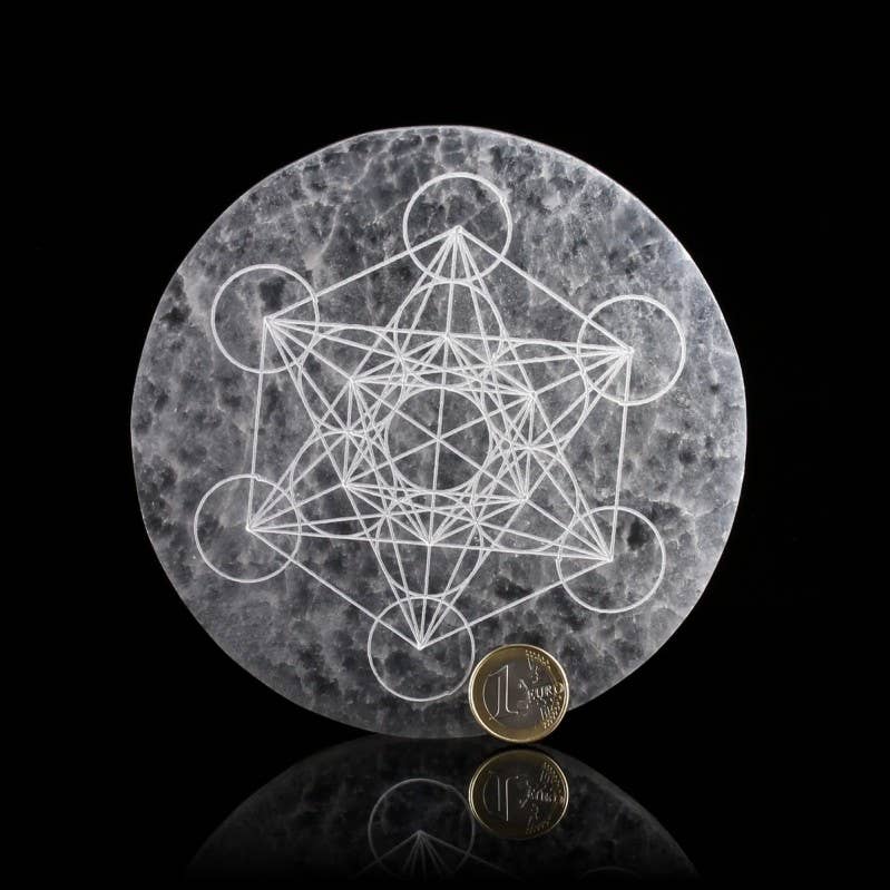 UniArt - Wholesale Ornament - Engraved selenite disc, 14 cm5