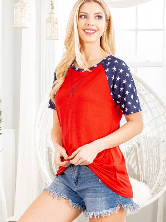 ST2230-11 TOP TINTA UNITA E STELLA CON CUCITURE per la vendita all'ingrosso da parte di HEIMISH