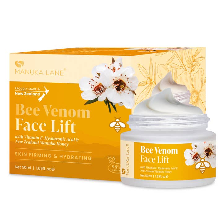 Manuka Lane - Wholesale Facial Moisturizer - Bee Venom Facelift Cream with Manuka Honey, Vitamin E & Hyaluronic Acid (50ml)