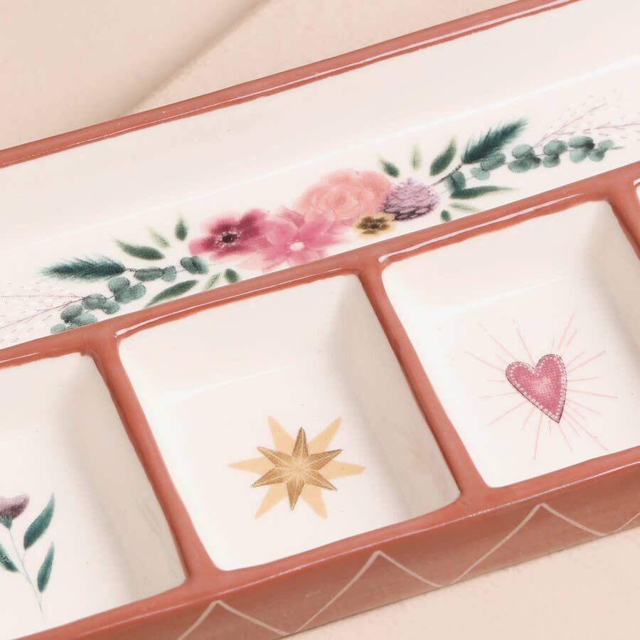 Lisa Angel - Wholesale Jewelry Dish - Floral Heart Ceramic Trinket Tray1