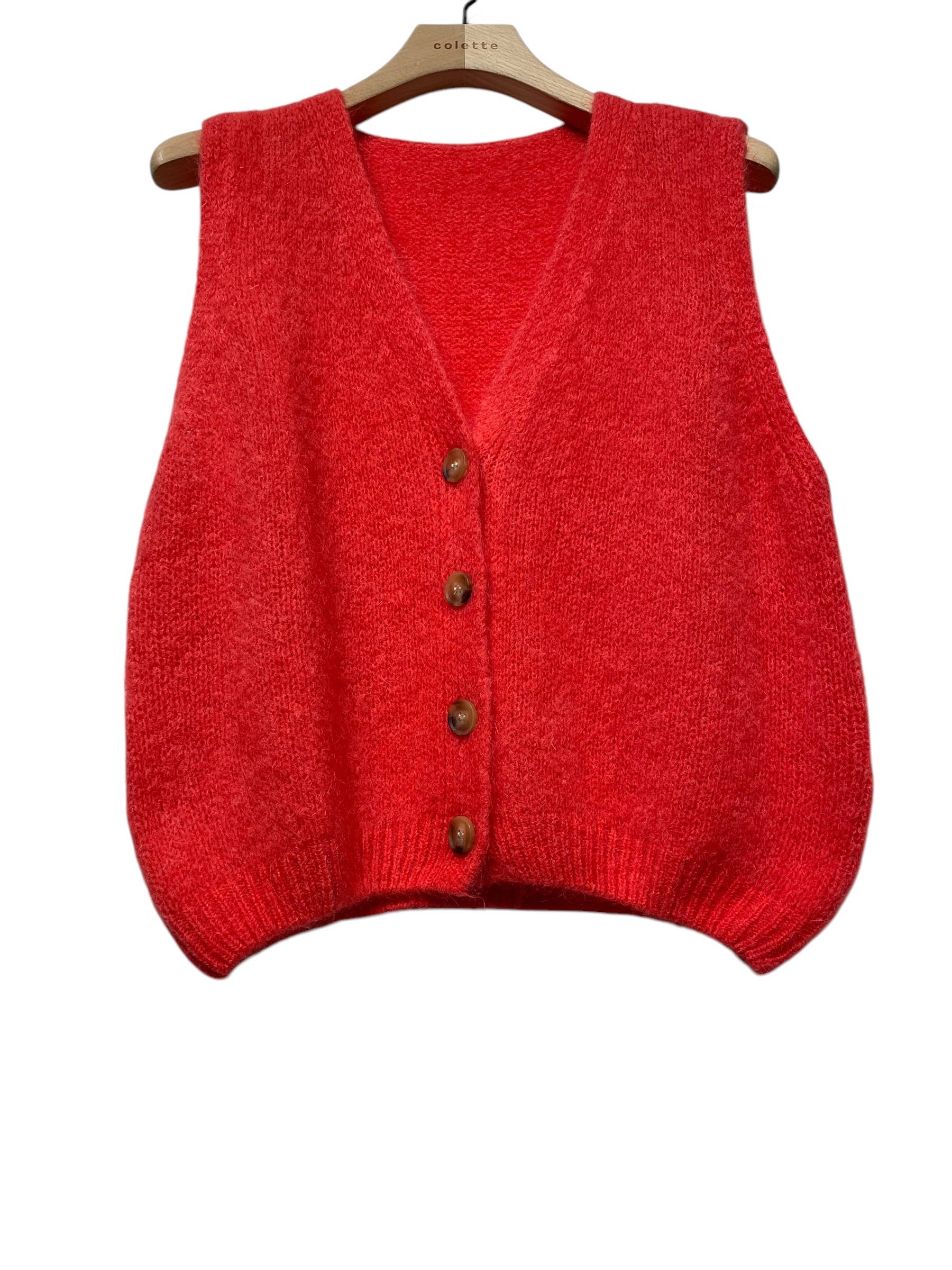 LINEN & COTTON HOUSE - Wholesale Sweater Vest - Women's - Sleeveless sweater with buttons 50718