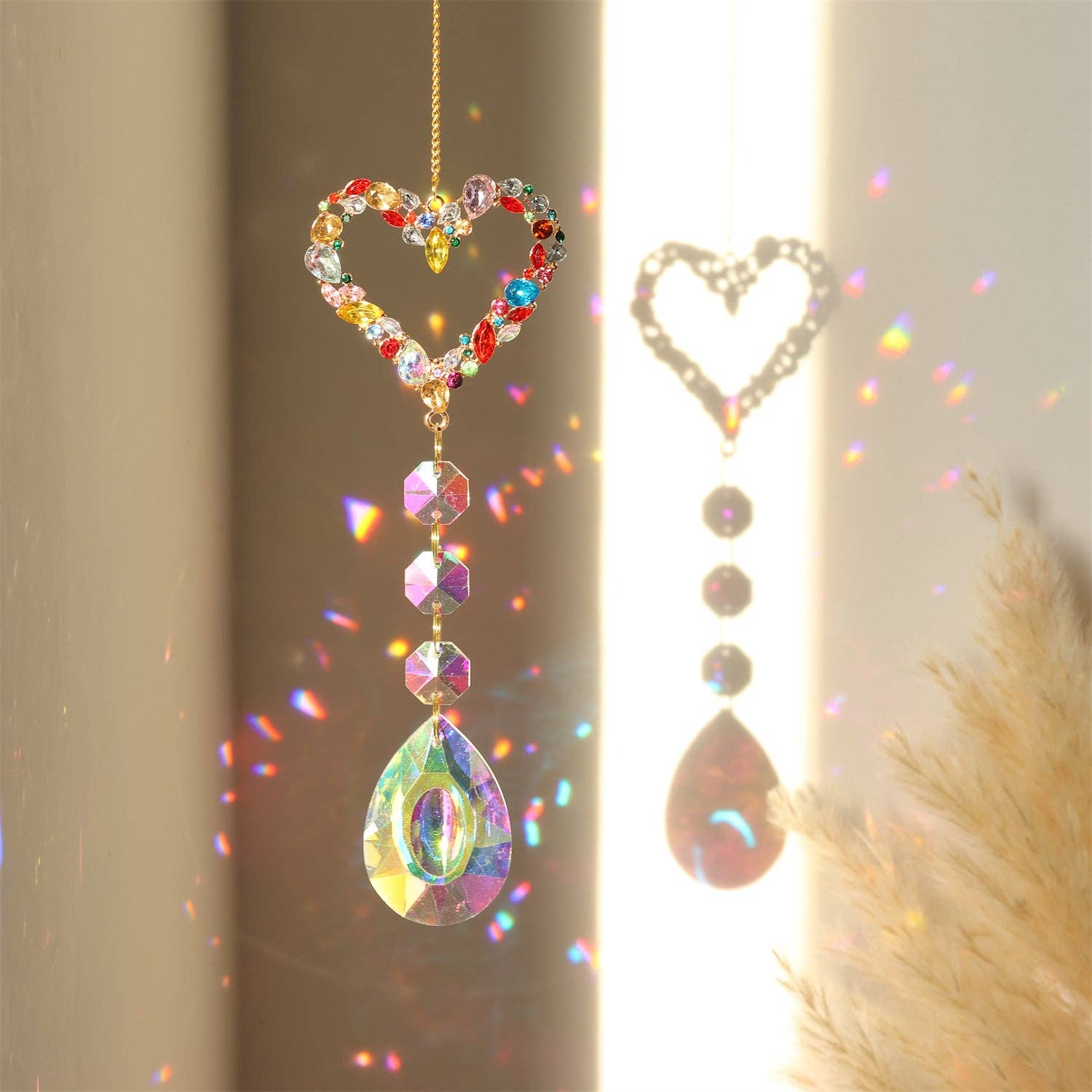 Dipped Shop – wholesale Suncatcher – 3+ Colorful Star Moon Suncatcher Hangings DPH19306