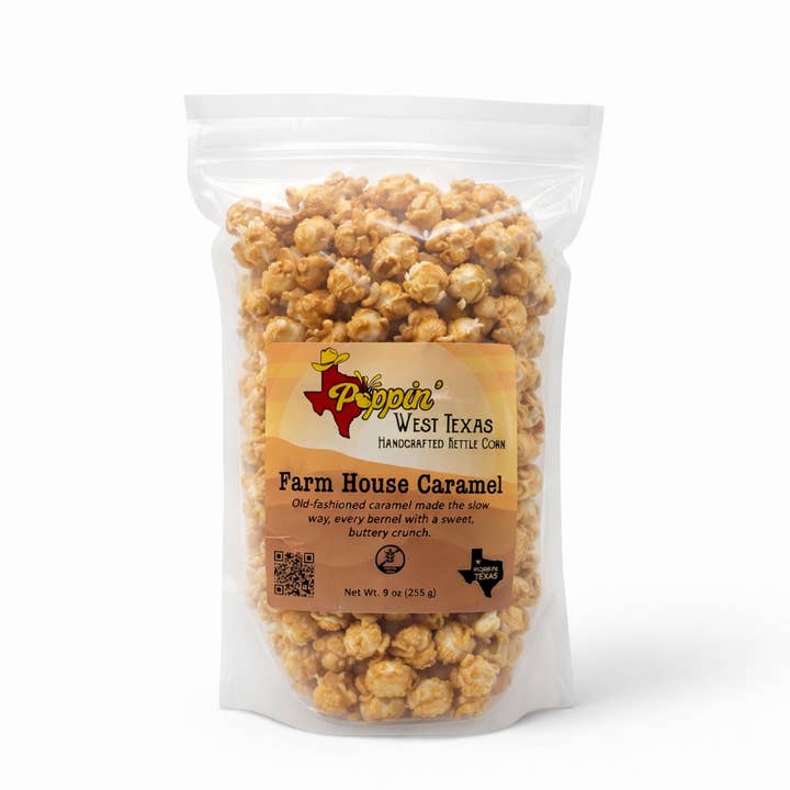 Farm House Caramel Popcorn - 9 cups for wholesale by Poppin' West Texas
