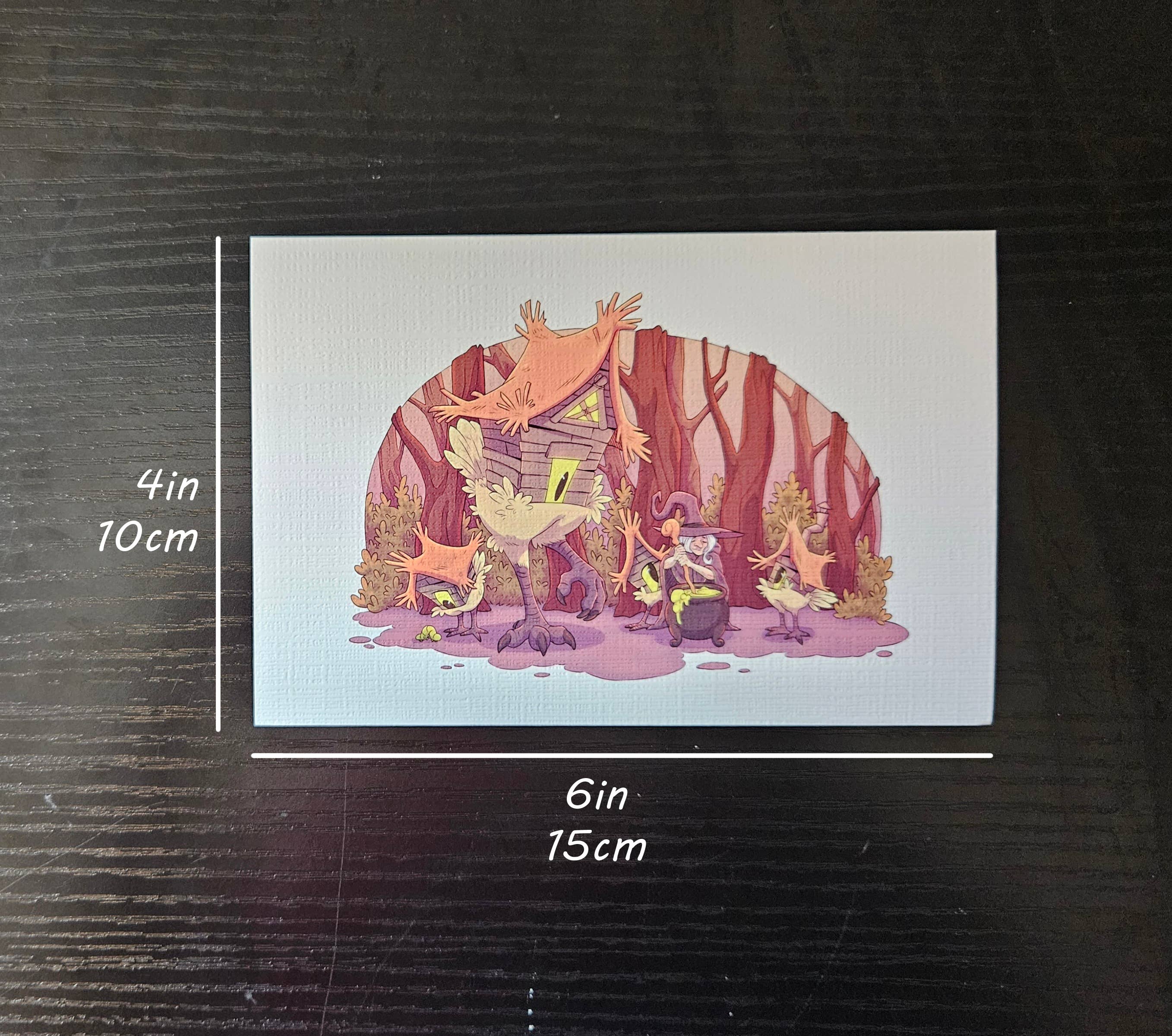 Sleepy Moth - Wholesale Postcard - House with Bird Legs Postcard2