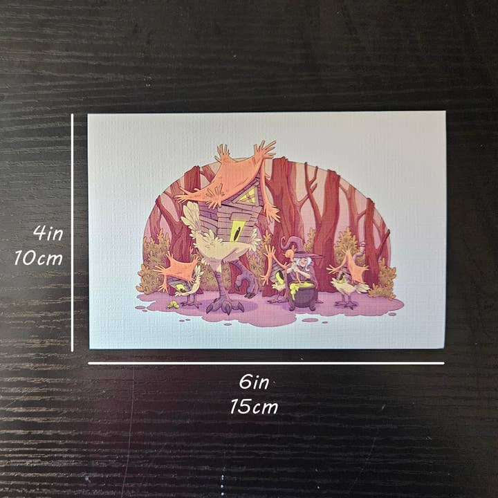 Sleepy Moth - Wholesale Postcard - House with Bird Legs Postcard2