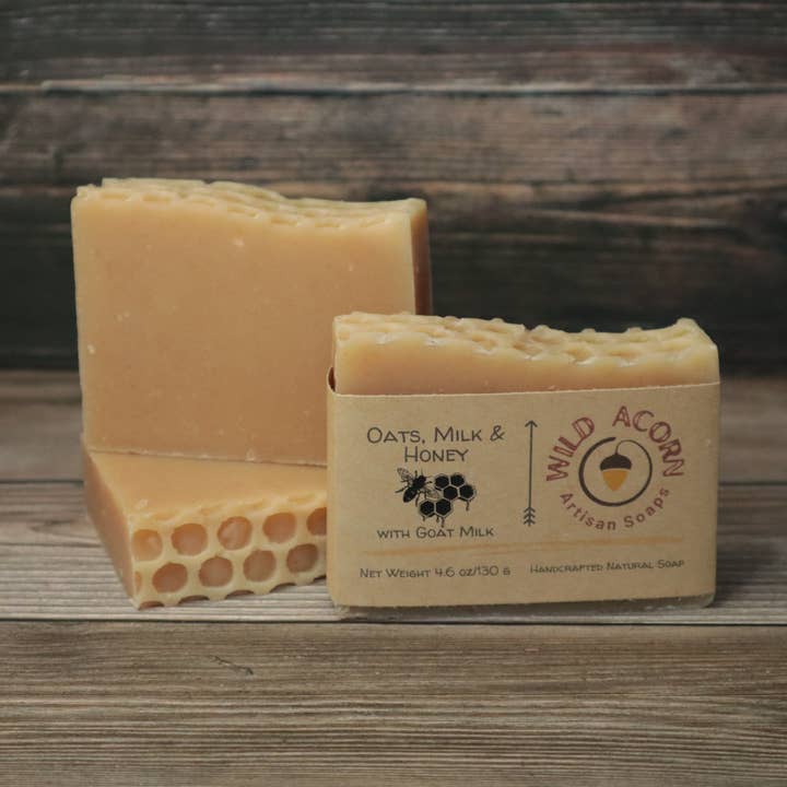 Oats, Milk & Honey Soap with Goat Milk for wholesale by Wild Acorn Artisan Soaps LLC