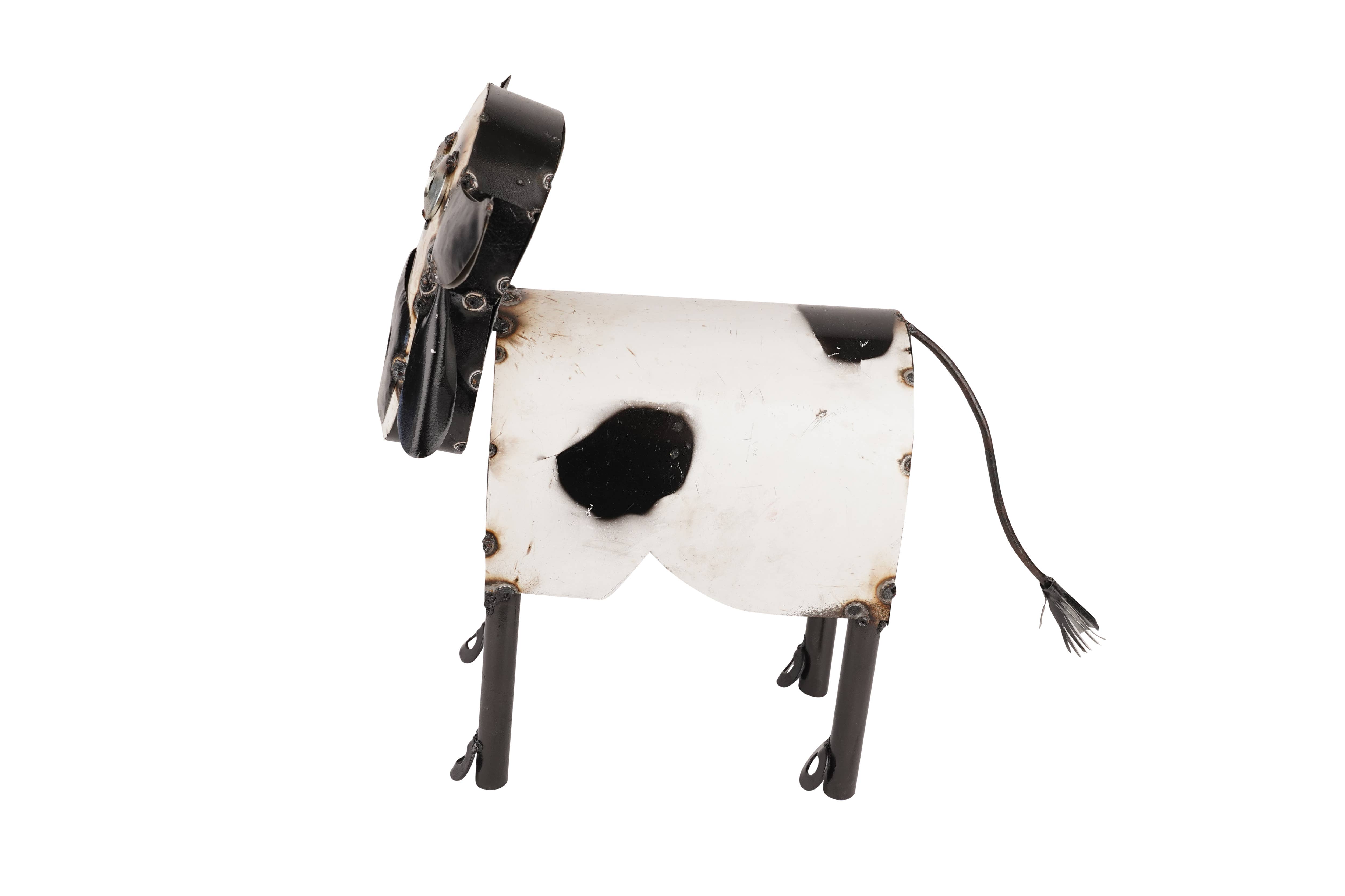 My Amigos Imports – Engroshandel Udendørs pynt/dekoration – Farmhouse Metal Cow-Garden Art-Bondegård-sort og hvid-ko9