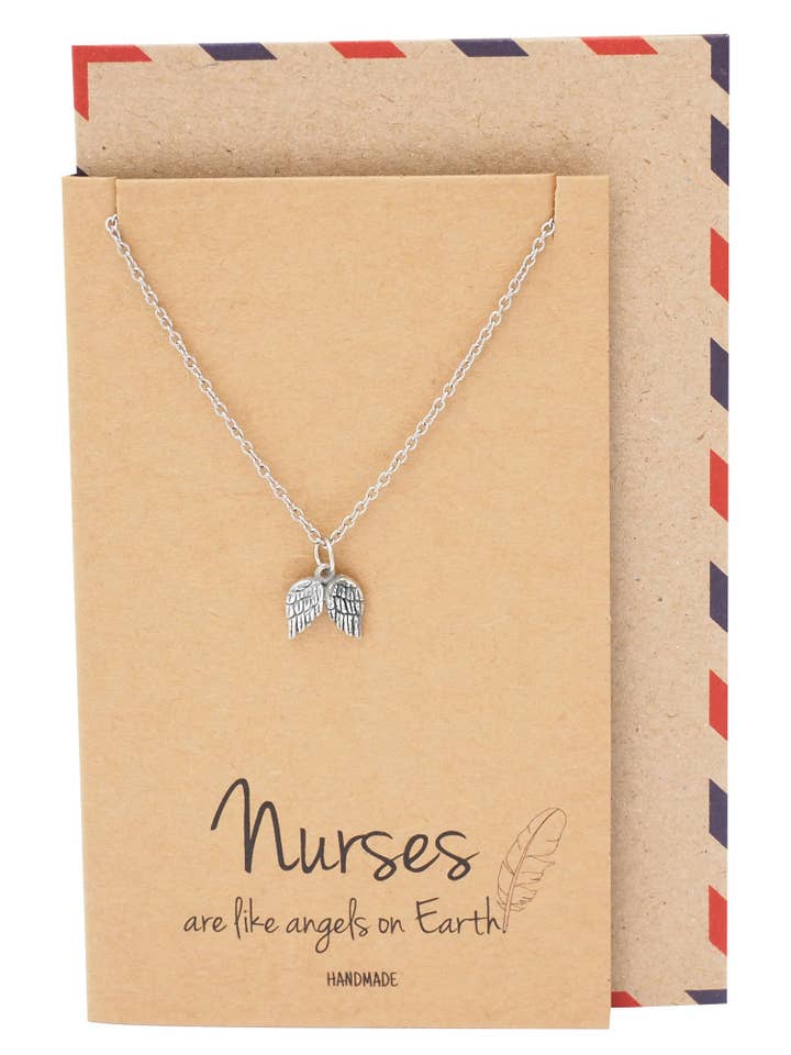 Dina Nurse Jewelry with Angel Wings Pendant for wholesale by Quan Jewelry