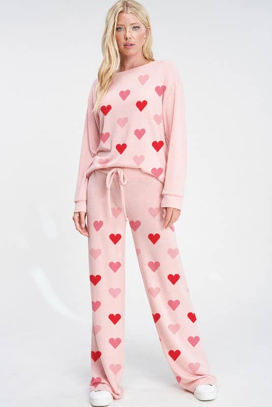 Lemon Tree - Wholesale Lounge Set - Women's - Heart all over sleep lounge wear set11
