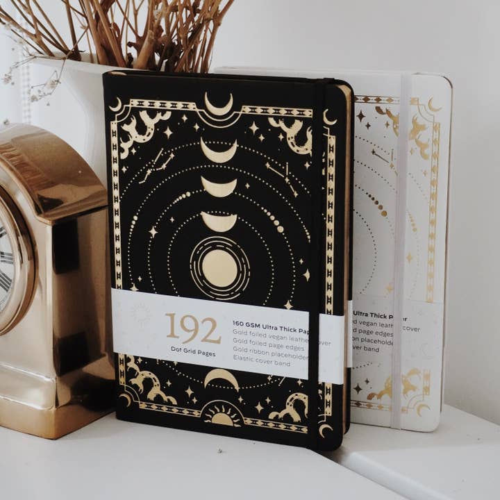 Noelle Gifts & Paper - Wholesale Journal/diary - Celestial Dreams Bullet Journal (Black/Gold) - SECONDS1