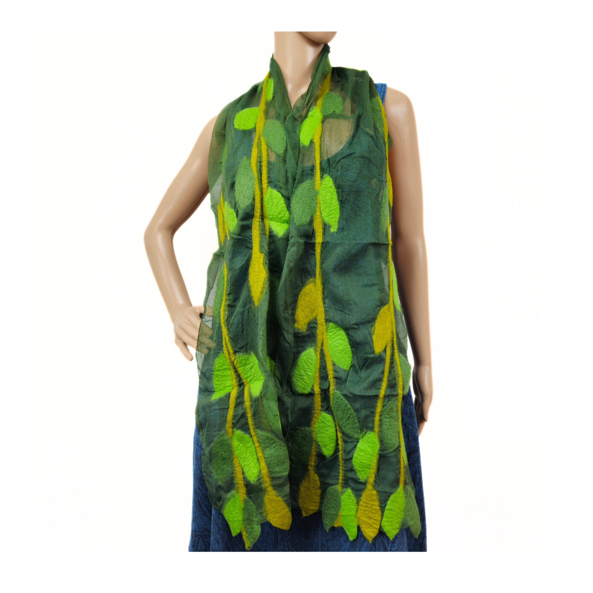 Feltiful - Wholesale Scarf - Women's - Leaf Merino Wool Handmade Felt Scarf0