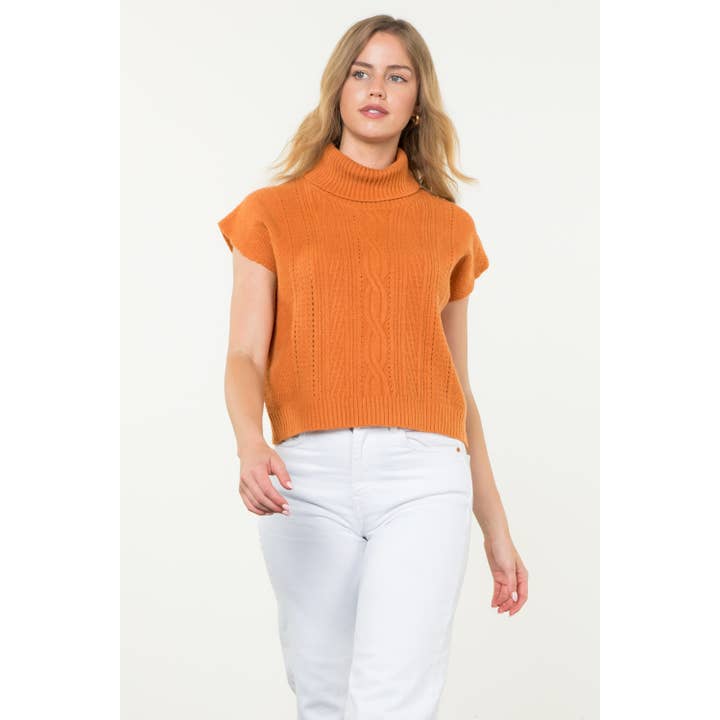 RUST Rullekrave Kabel Strik Sweater Vest for engroshandel på Faire