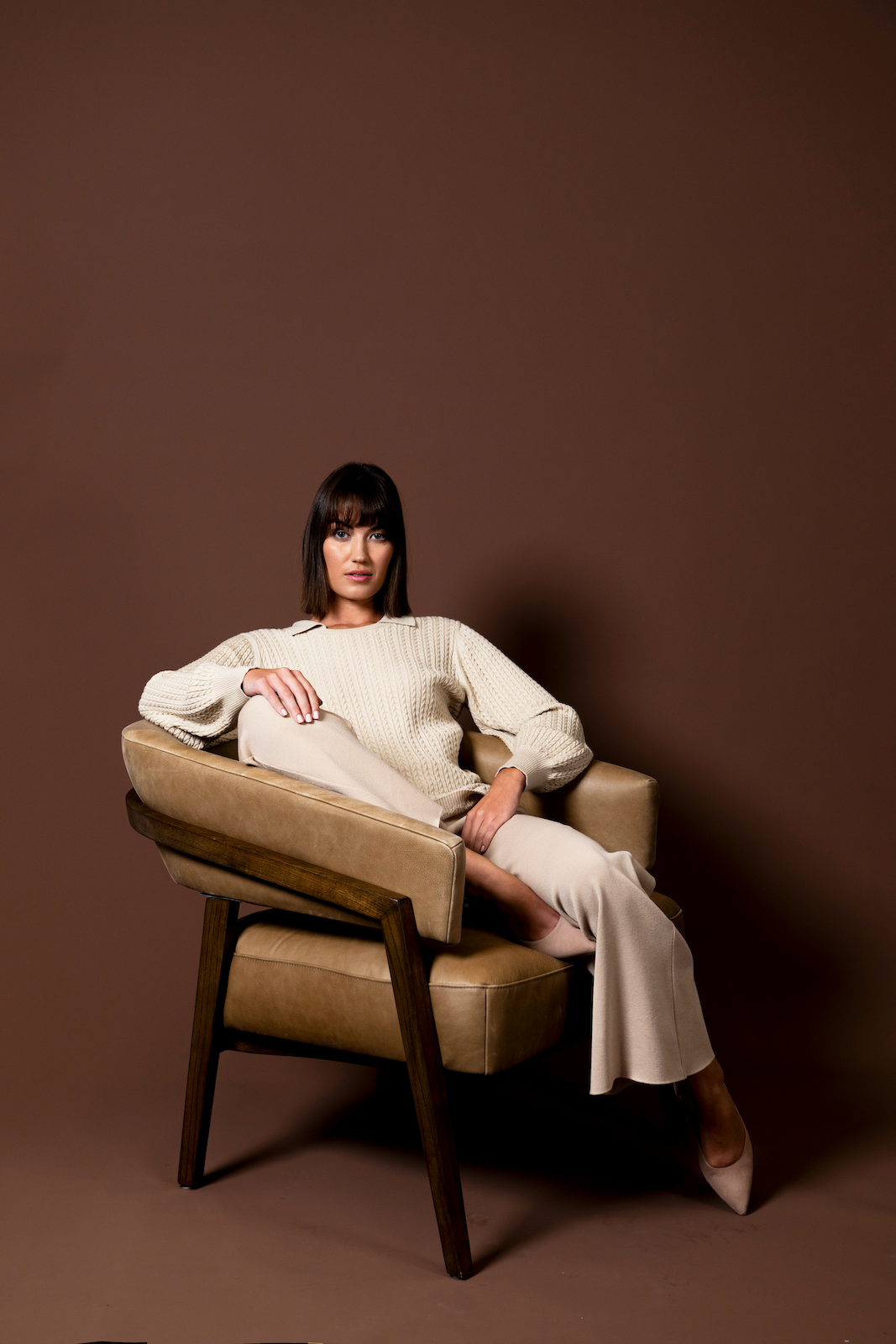 Biana - Wholesale Pants - Women's - Barb Milano-Knit Wide Leg Pants; Warm Beige6