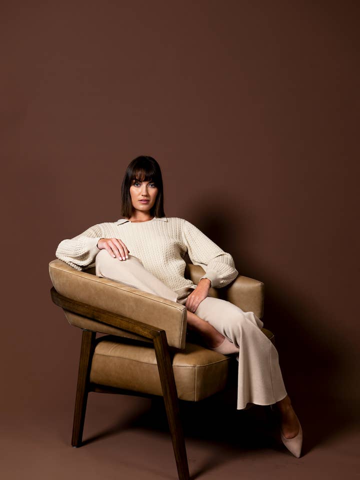 Biana - Wholesale Pants - Women's - Barb Milano-Knit Wide Leg Pants; Warm Beige6